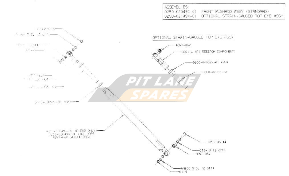 FRONT PUSHROD ASSY Diagram